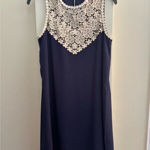 Lilly Pulitzer Navy Dress with Cream Lace